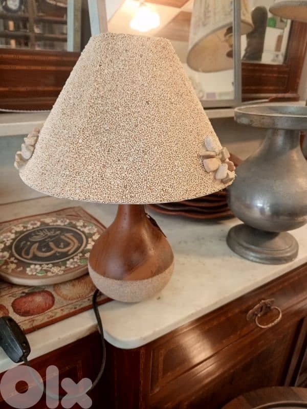 table lamp teak wood 1