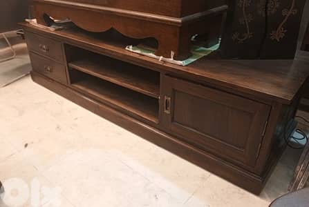 طاولة تلفزيون كبيرة خشب تيك