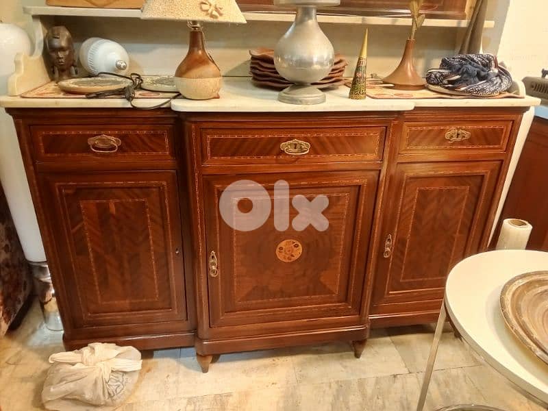 Antique buffet white marble bowl sink 2