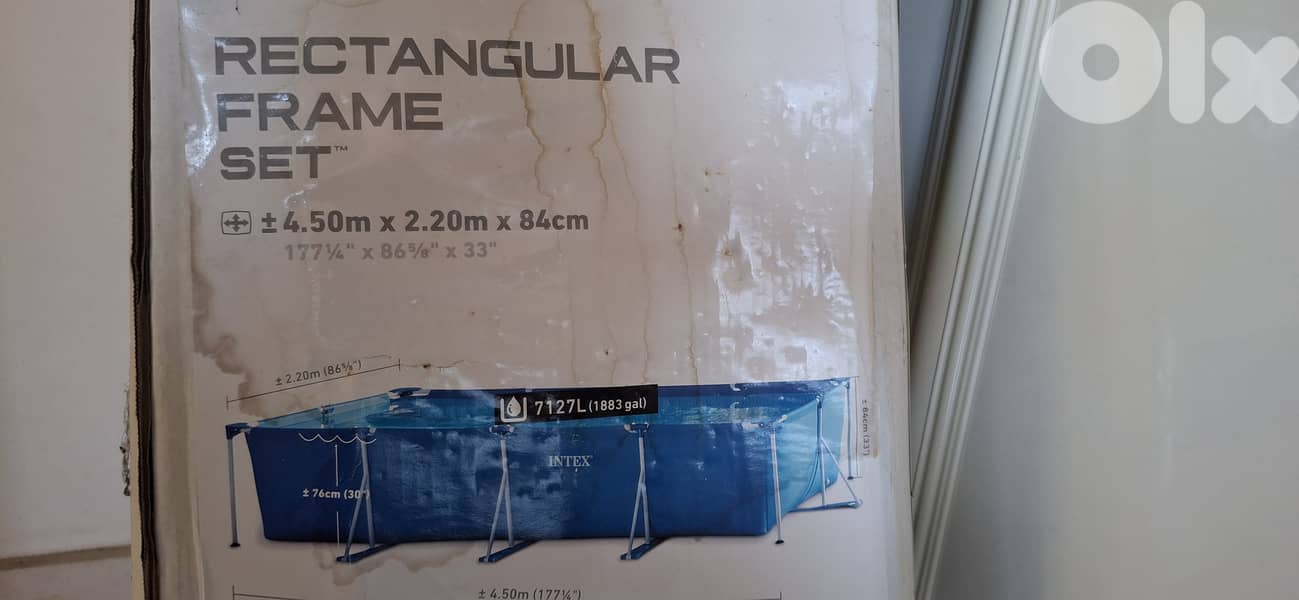 Intex 4.5 m rectangle frame pool 1