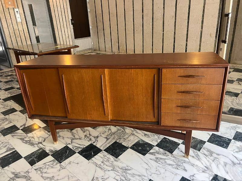 vintage danish teak sideboard with beautiful grain and warm 2
