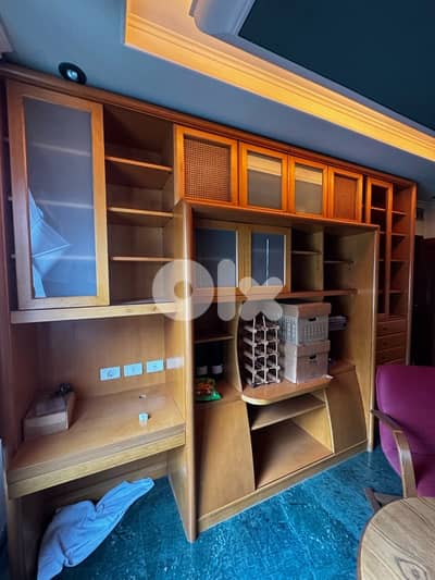 Custom built-in wooden wall unit