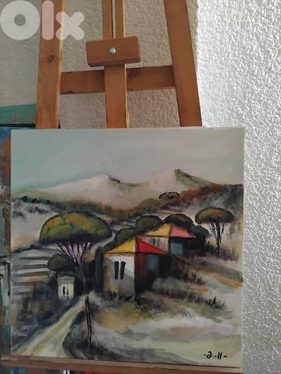 رسم زيتي على القماش يدويه