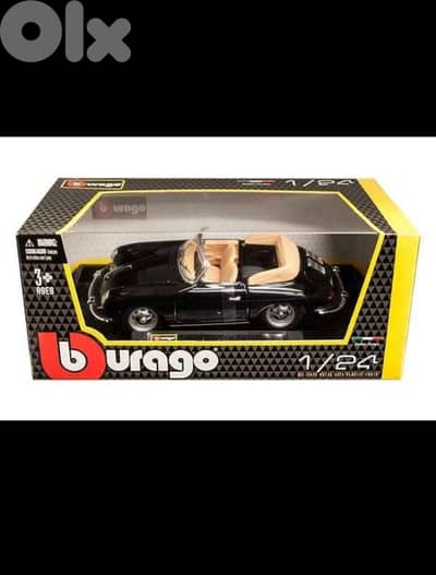 burago 1:24 scale 1961 porshe 356b cabriolet black