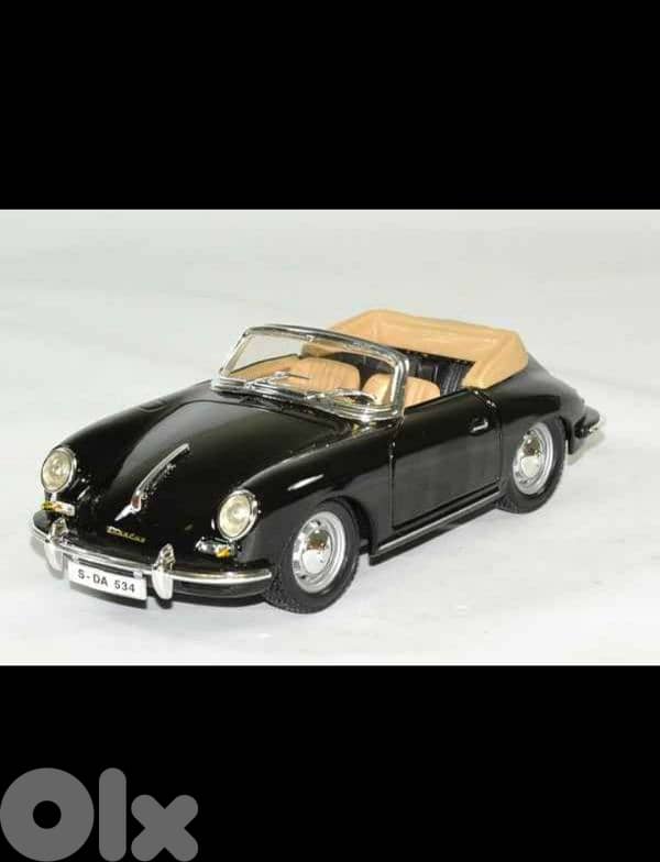 burago 1:24 scale 1961 porshe 356b cabriolet black 1