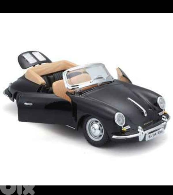 burago 1:24 scale 1961 porshe 356b cabriolet black 2