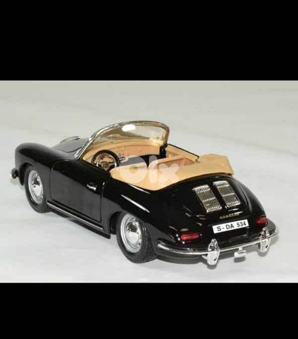 burago 1:24 scale 1961 porshe 356b cabriolet black 3