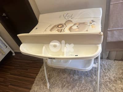 Changing table with baby bath