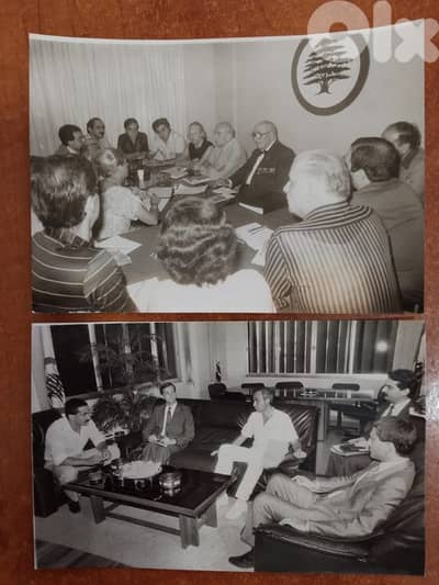 صور سياسيين بشير جميل وايلي حبيقة وايلي كرامة وبيار جميل وغيرون