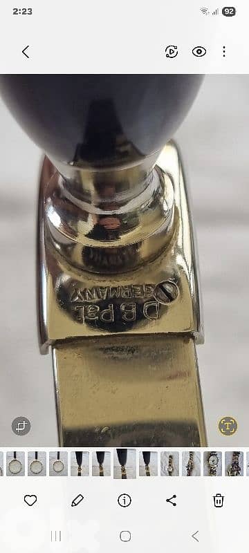 Rare Antique 1945 German Magnifying Glass - D. B. Pat. Silver Frame