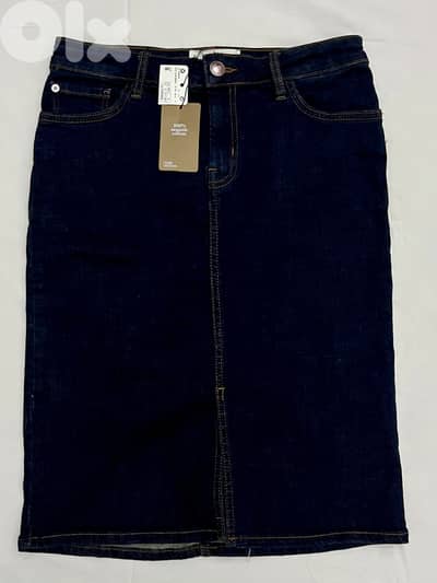 MANGO Denim Skirt with front slit