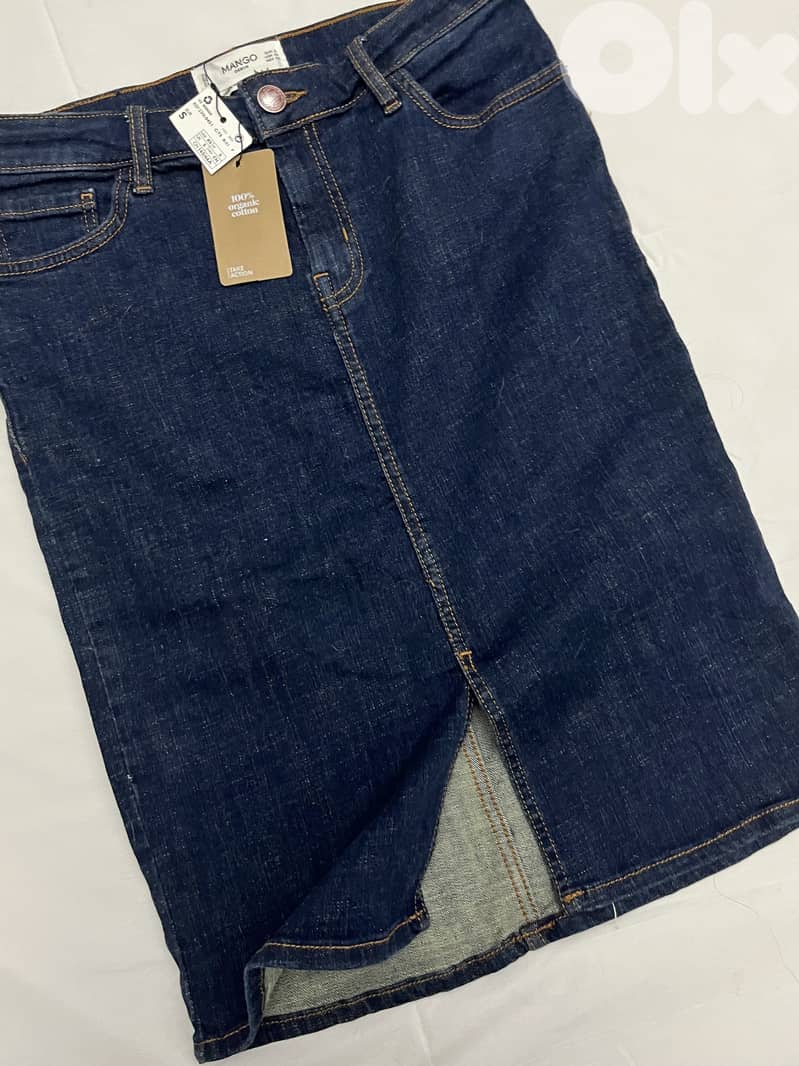 MANGO Denim Skirt with front slit 2