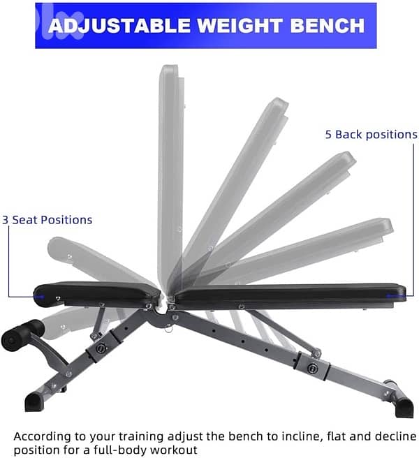 Kitopa Adjustable Weight Bench, Multifunctional Weight 3