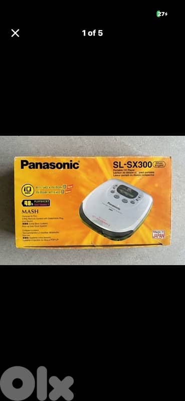 Rare Panasonic SL-SX300 Portable CD Player-Mint & Complete in Box CIB