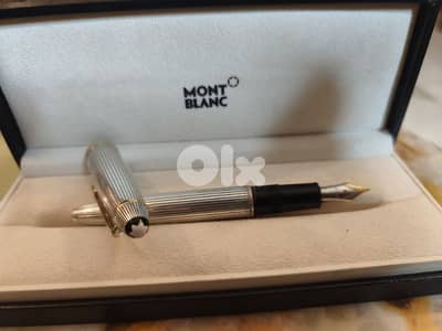 Mont Blanc146 fountain pen,18k gold feather,with solid 925 silver body