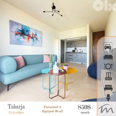 Tabarja | Charming Gem | Furnished 50m² 1-Bedroom Apt | Open Sea View