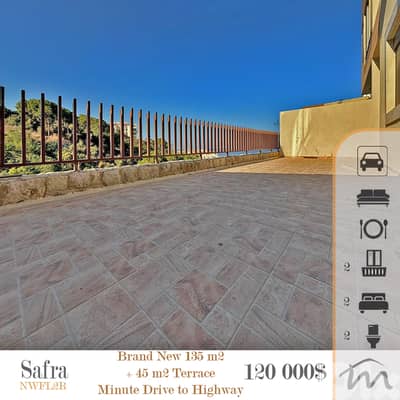 Safra - Tabarja | Brand New 135m² + 45m² Terrace | Minute to HIghway