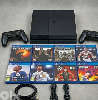 PS4 Fat Bundle + 8 Games & 2 Controllers
