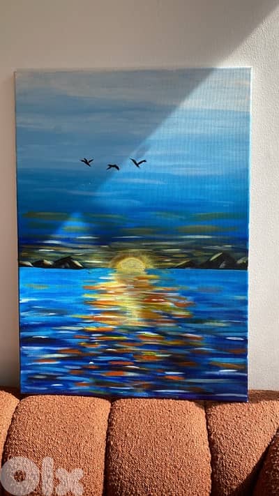 sunset handmade painting