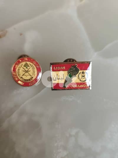 2 wonderful lebanese army pins,lebanon,collectible pins