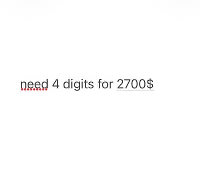 want to buy 4 digits plate number