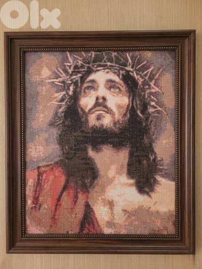 Framed Handmade Diamond Painting - Jesus (Crown of Thorns) - 50x60cm