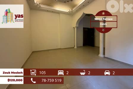 Zouk Mosbeh 105m2 | 90m2 Terrace | Well Maintained | Catch | EH
