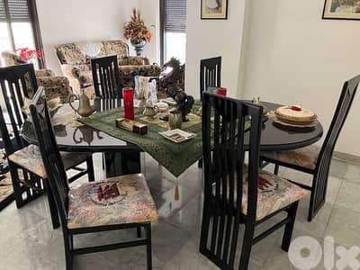 Dining Table with Six Chairs