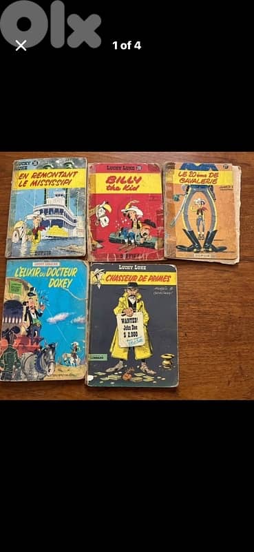 Vintage Lucky Luke Comics Lot (5 Books) - Incl. 1972 First Edition