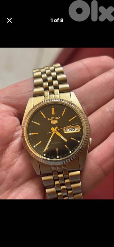 Vintage Seiko 5 Gold Automatic Datejust-SNXJ94 Style-Fluted Bezel