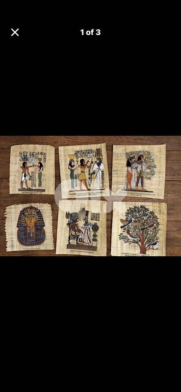 14pc Vintage Egyptian Papyrus Art Collection + COA - Hand Painted