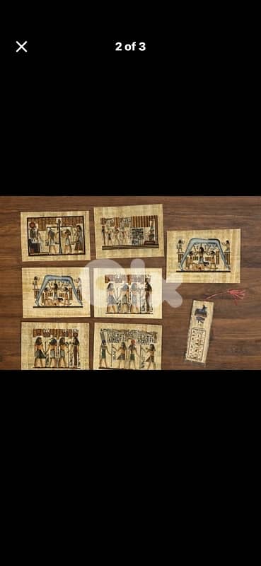 14pc Vintage Egyptian Papyrus Art Collection + COA - Hand Painted 1