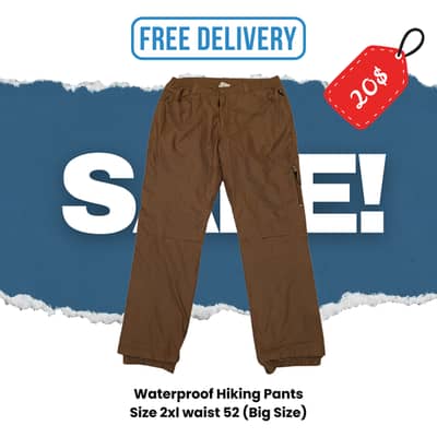 Waterproof Hiking Pants Size 2xl waist 52 (Big Size)