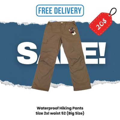 Waterproof Hiking Pants Size 2xl waist 52 (Big Size)