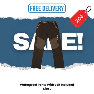 Waterproof Pants With Belt Included Size L