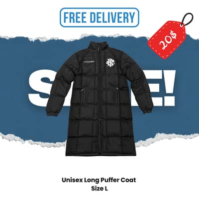 Unisex Long Puffer Coat Size L