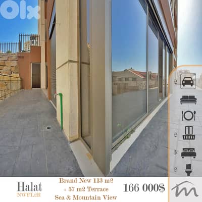 Halat | Brand New 3 Bedrooms Apt + 57m² Terrace | Sea & Mountain View