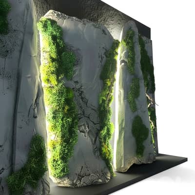 Concrete wall panels with reel moss