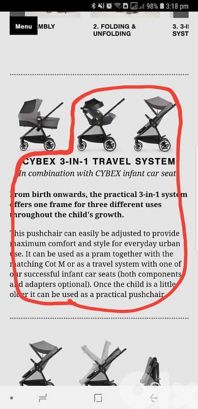Stroller and Carseat set CYBEX 2 IN 1 1