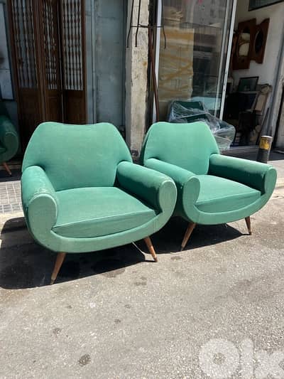 Vintage pair fauteille 1950’s فوتاي عدد ٢ تلفون موديل الخمسينات