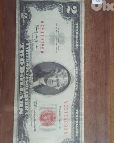 rare 2 dollar bill mark red section red 1963