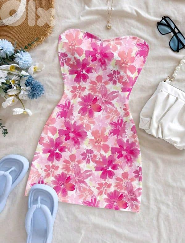 New Woman Casual Full Flower Print Summer Dress 4