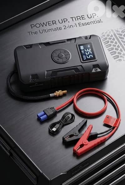 jump start with built in tire inflator  مع منفخ بطرية تدكير