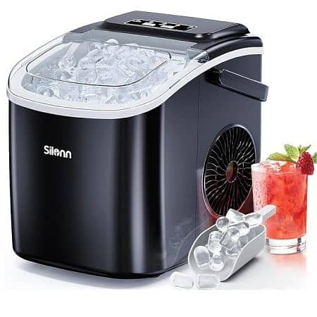 Silonn Bullet Ice Makers Countertop with Handle 26Lbs/24H 1