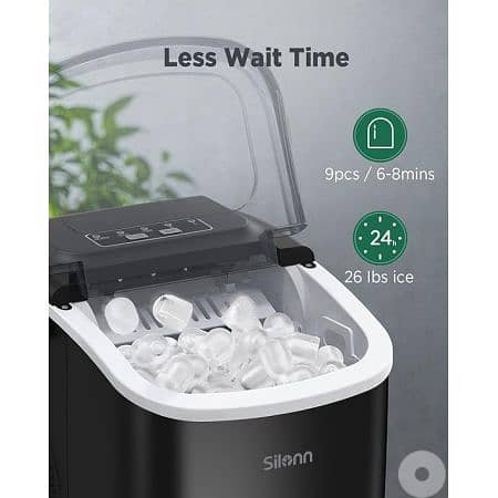 Silonn Bullet Ice Makers Countertop with Handle 26Lbs/24H 2
