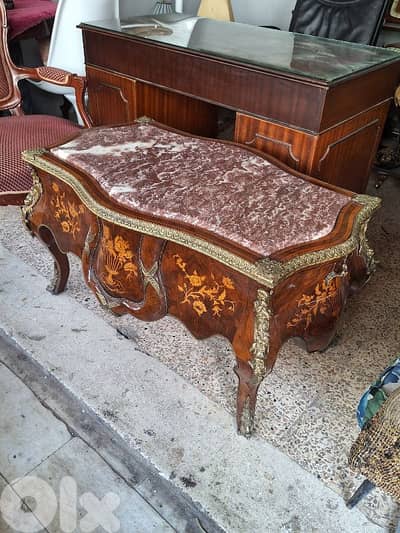 antique heavy marble top table