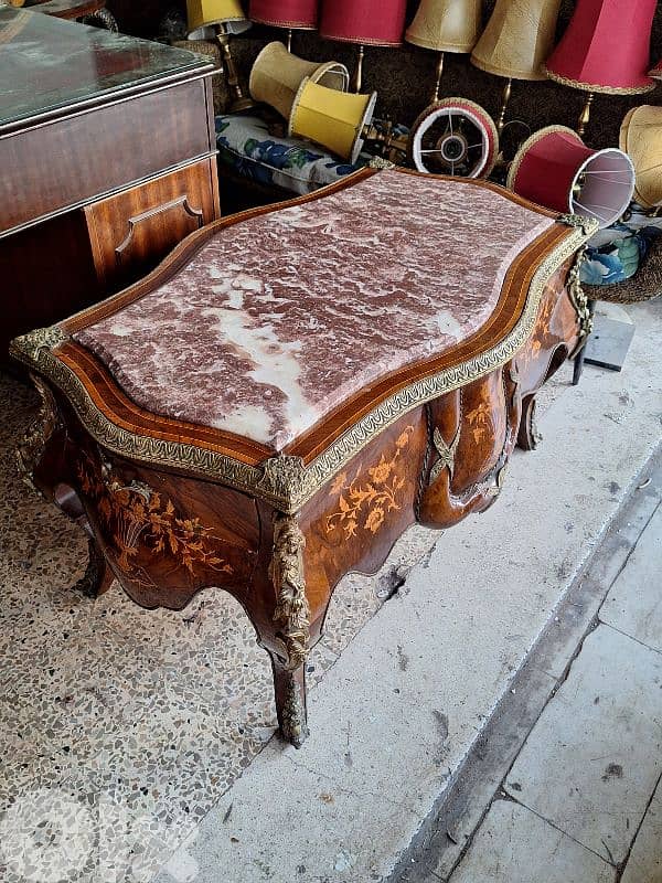 antique heavy marble top table 1