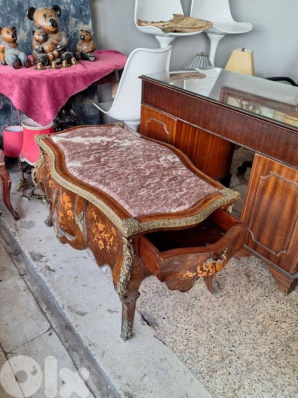 antique heavy marble top table 2