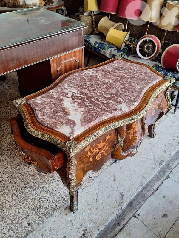 antique heavy marble top table 3