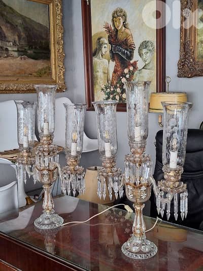 2 original czech crystal gerandoles lamps